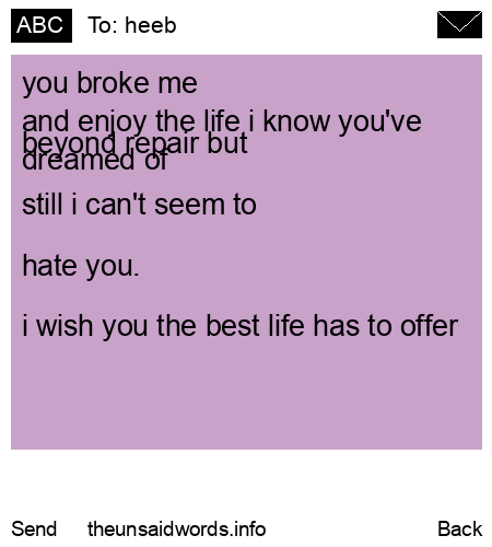 unsent message to heeb