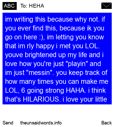 unsent message to HEHA