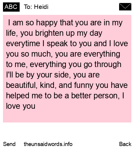 unsent message to Heidi