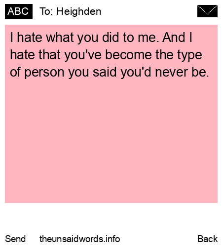 unsent message to Heighden