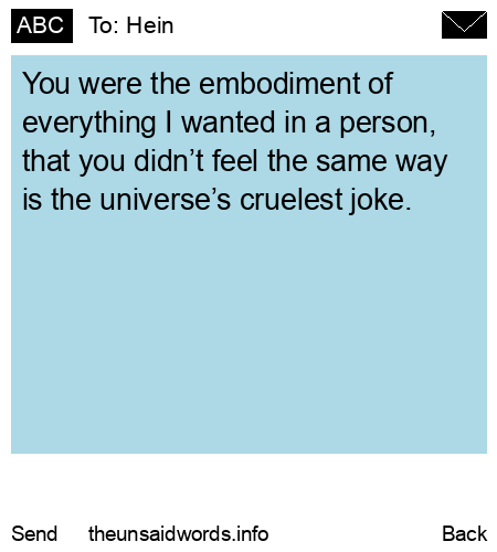 unsent message to Hein