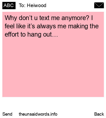 unsent message to Heiwood