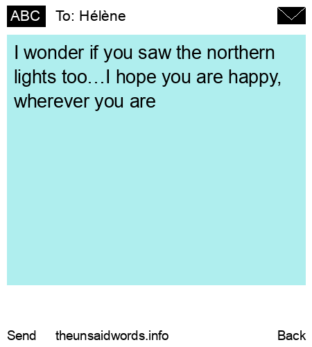 unsent message to Hélène 