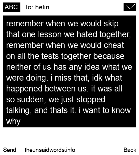 unsent message to helin