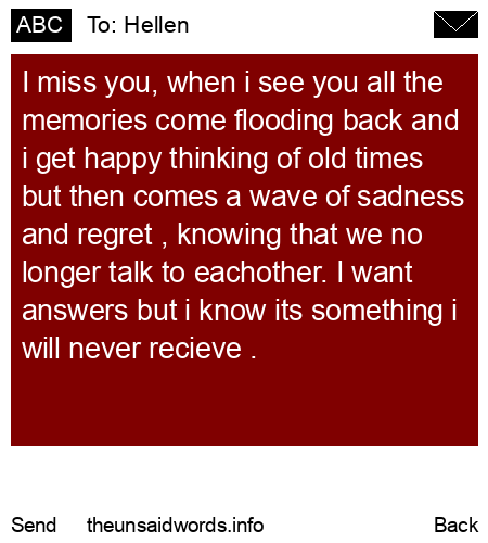 unsent message to Hellen