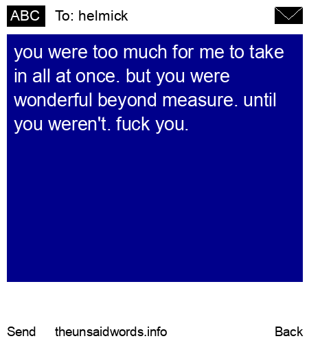 unsent message to helmick