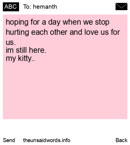 unsent message to hemanth