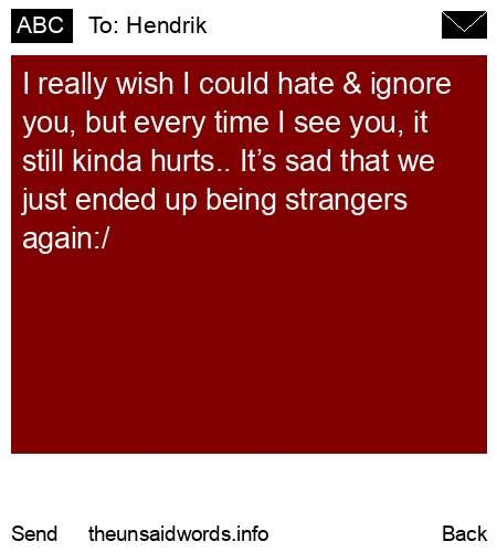 unsent message to Hendrik