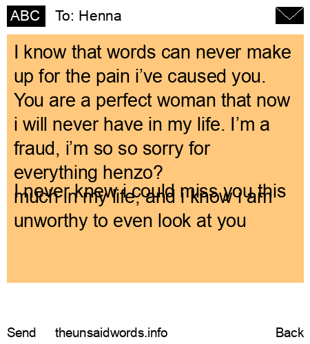 unsent message to Henna