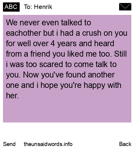 unsent message to Henrik