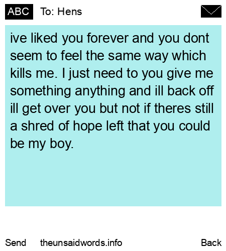 unsent message to Hens