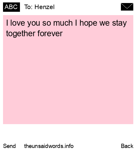 unsent message to Henzel