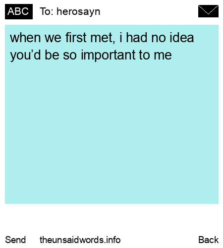 unsent message to herosayn