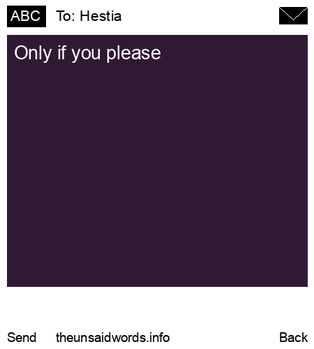 unsent message to Hestia