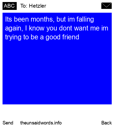 unsent message to Hetzler