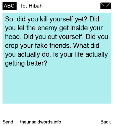 unsent message to Hibah