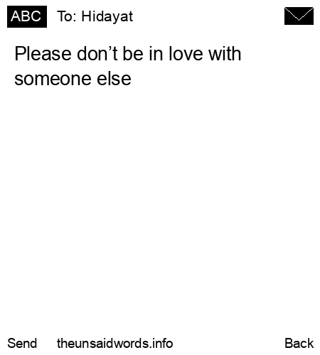 unsent message to Hidayat