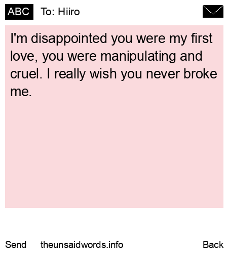 unsent message to Hiiro