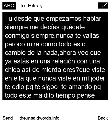 unsent message to Hikury