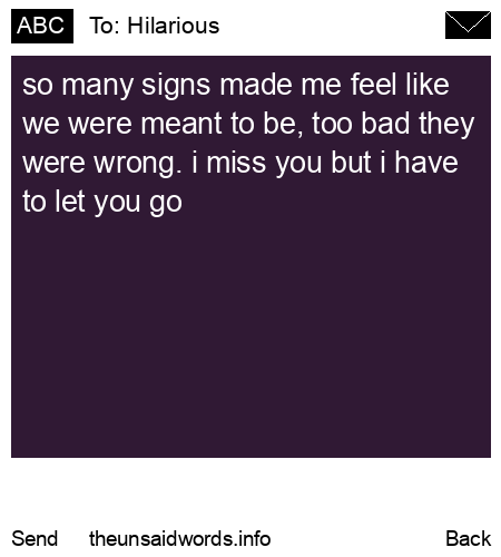 unsent message to Hilarious