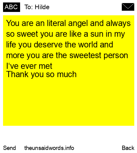 unsent message to Hilde