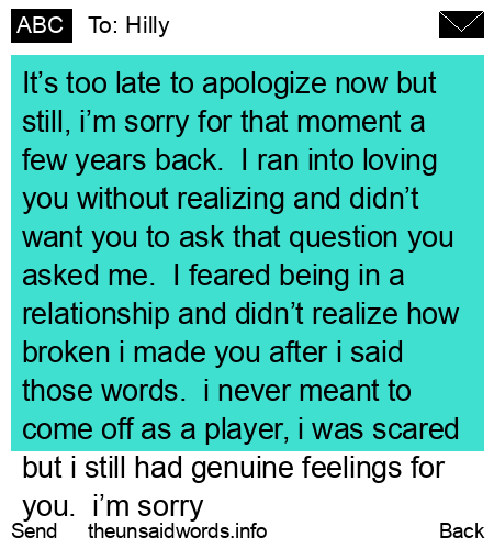 unsent message to Hilly