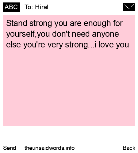 unsent message to Hiral
