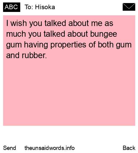 unsent message to Hisoka