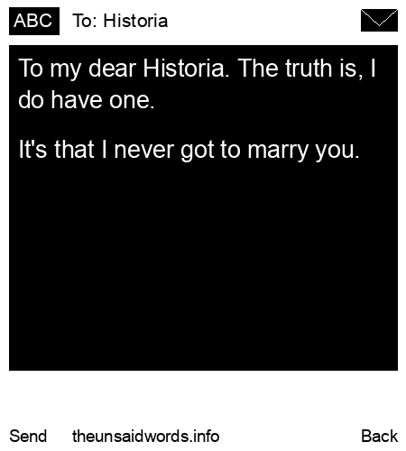 unsent message to Historia