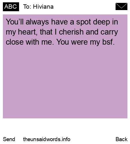 unsent message to Hiviana