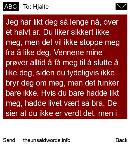 unsent message to Hjalte