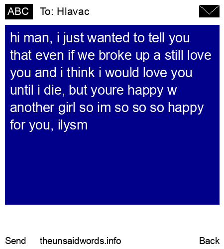 unsent message to Hlavac