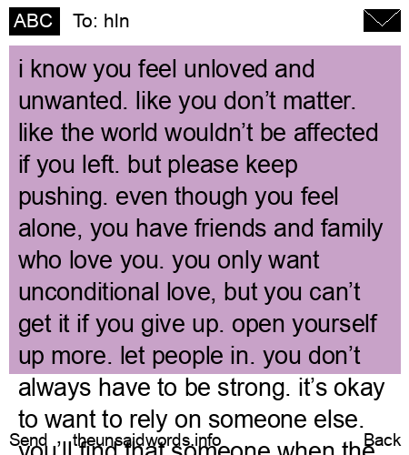 unsent message to hln