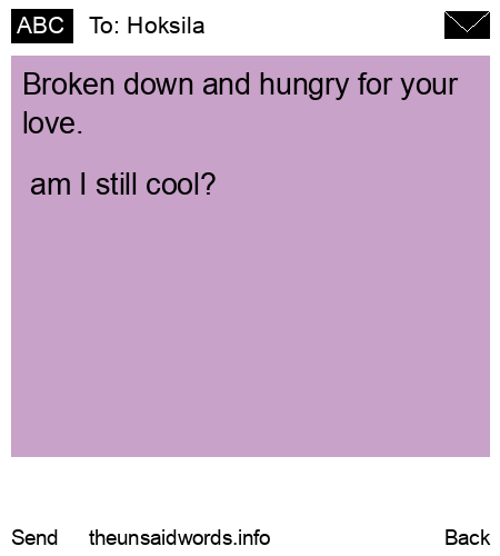 unsent message to Hoksila