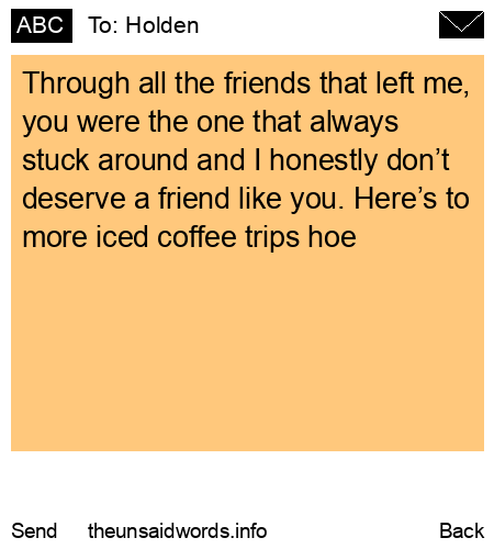 unsent message to Holden