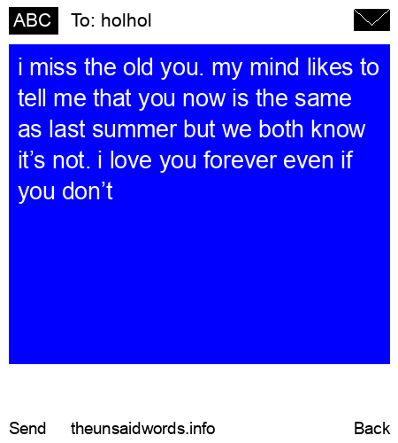 unsent message to holhol