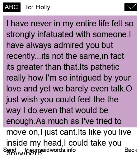 unsent message to Holly