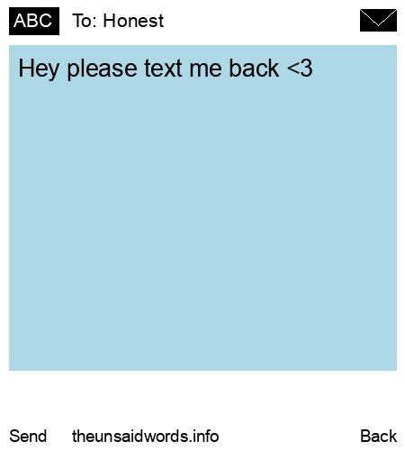 unsent message to Honest