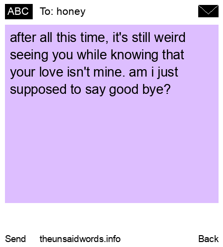 unsent message to honey