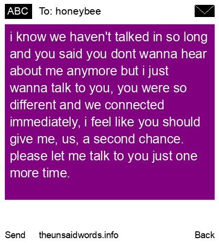 unsent message to honeybee