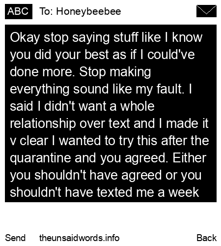 unsent message to Honeybeebee
