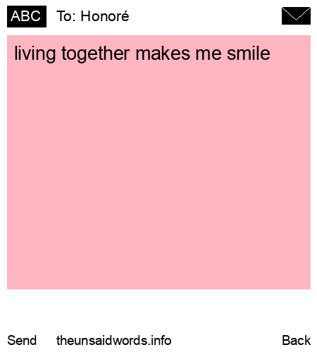 unsent message to Honoré