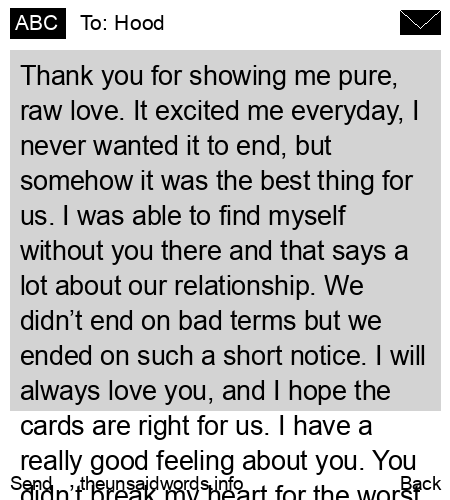 unsent message to Hood