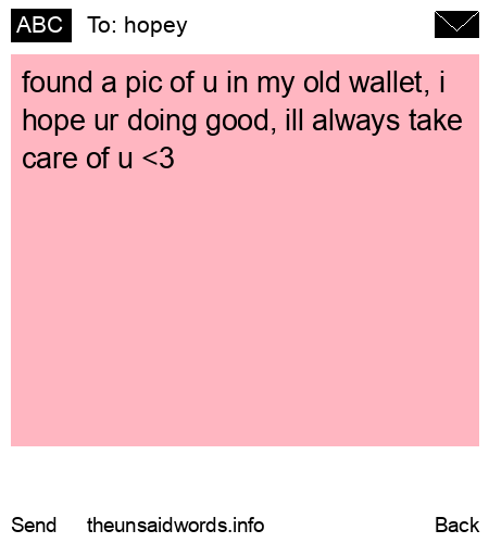 unsent message to hopey