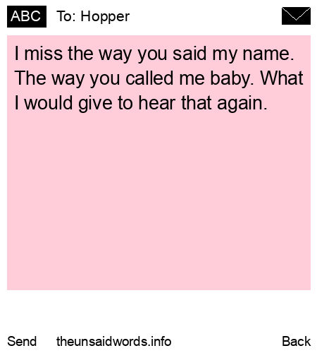 unsent message to Hopper