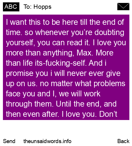 unsent message to Hopps