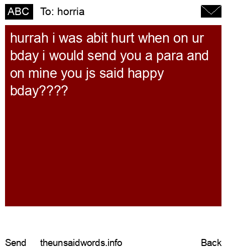 unsent message to horria