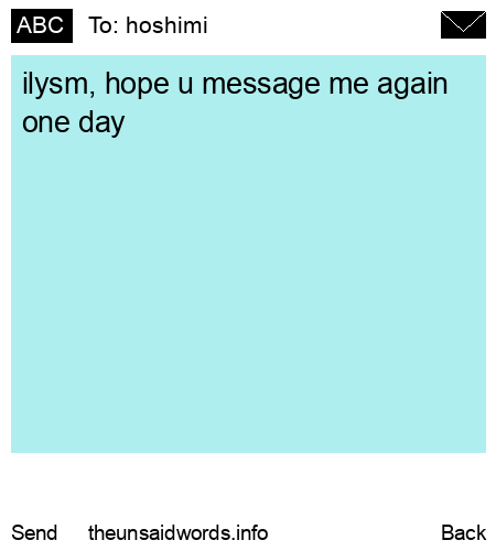 unsent message to hoshimi