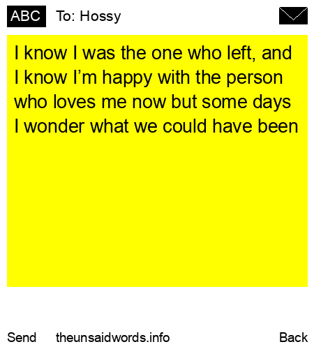 unsent message to Hossy