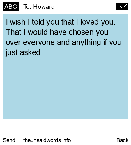 unsent message to Howard